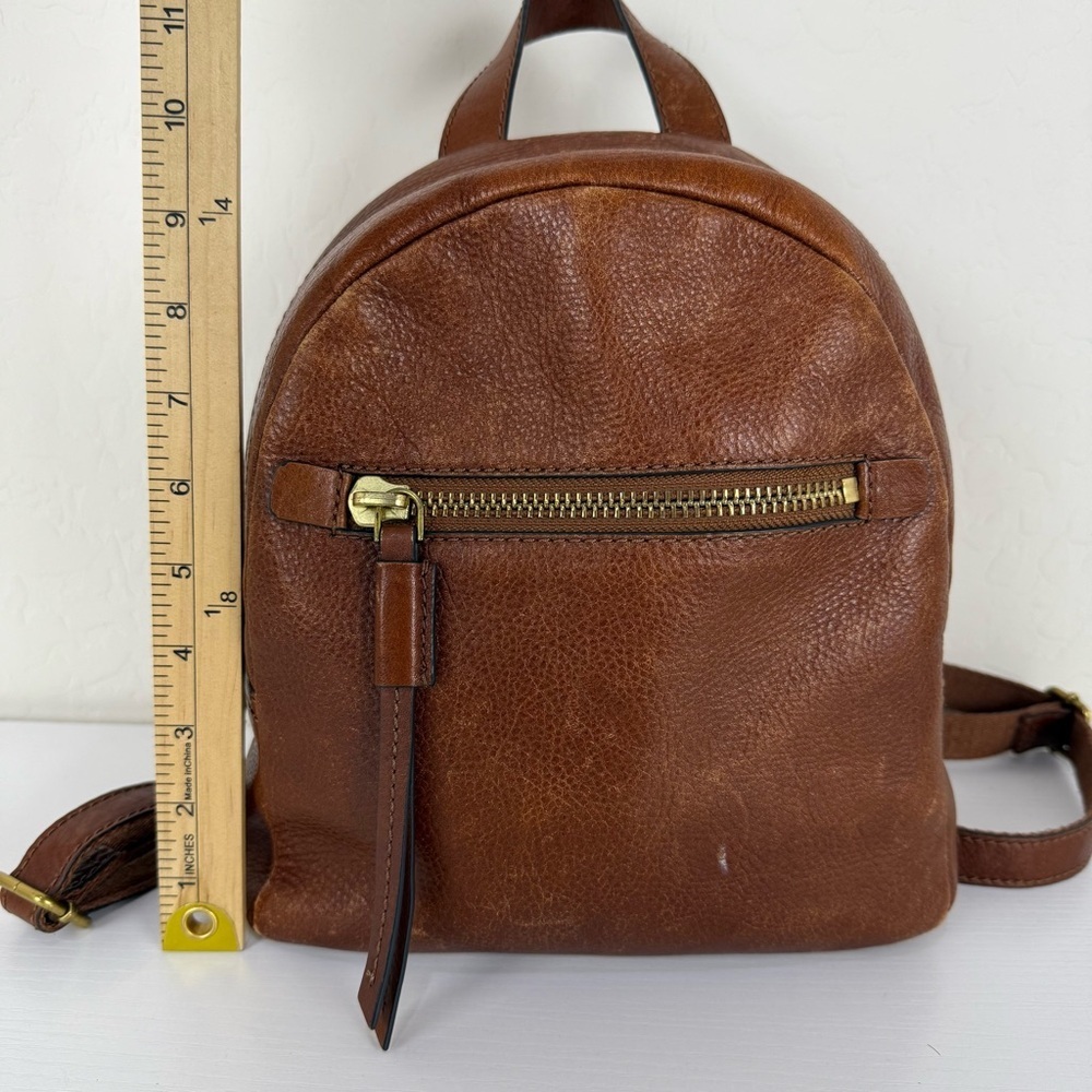 Fossil Brown Leather Cowhide Backpack - Picture 8 of 15